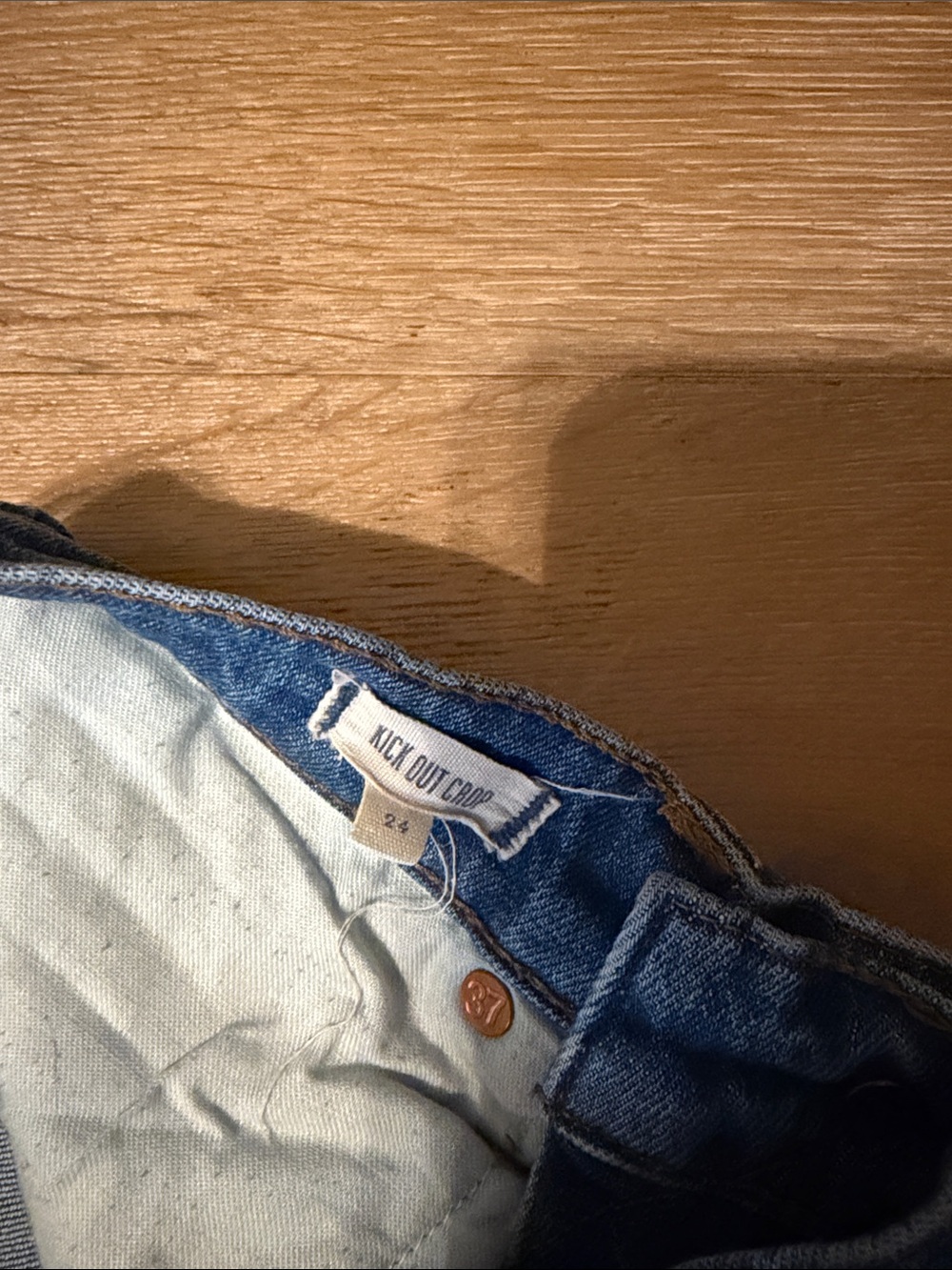 Madewell kick out crop Straight Jeans in Faded Blue size 24 denim blue - Picture 3 of 8